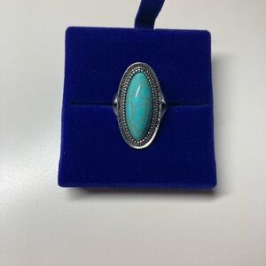 T8804 sterling silver 925 turquoise ring size 8.5